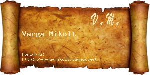 Varga Mikolt névjegykártya